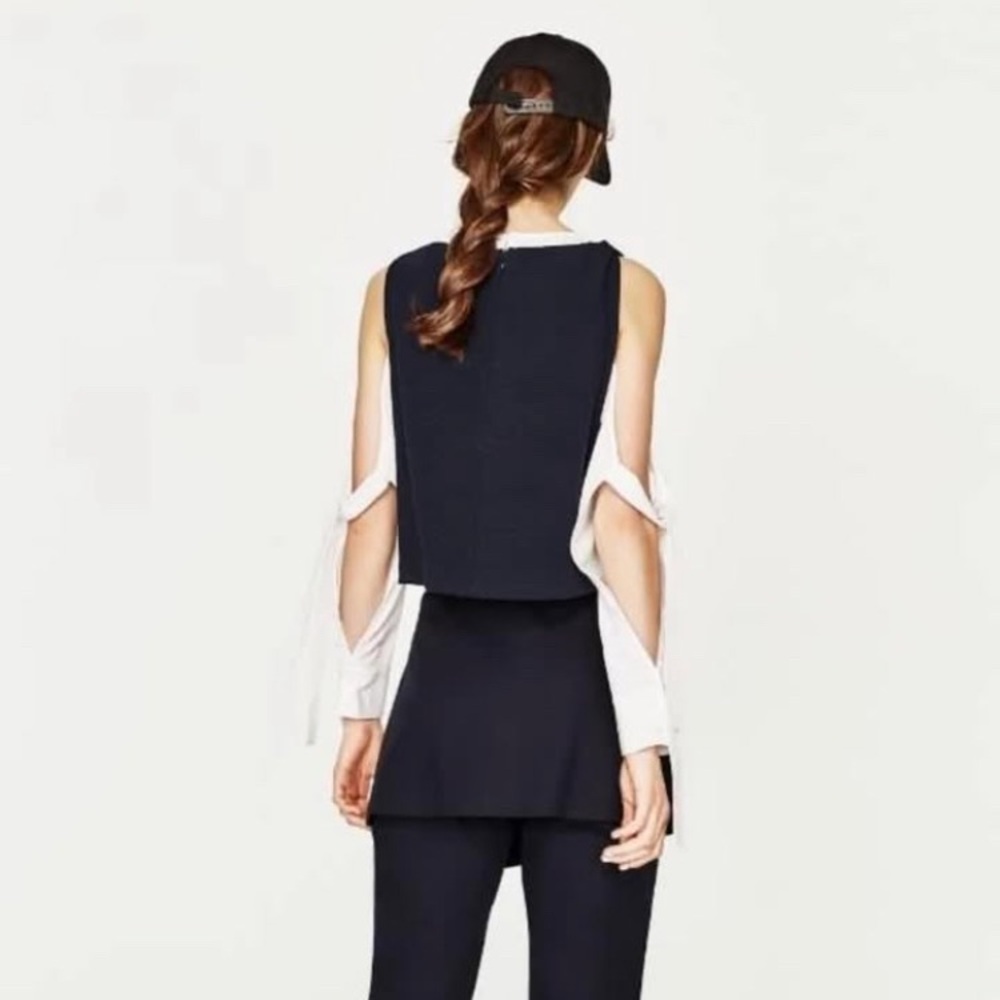 Zara Double Layer Cutout Top
